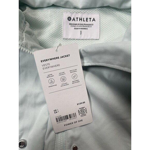 Athleta Everywhere Jacket Women's Size Small Full Zip Hooded Glacier Blue NEW - Picture 5 of 8